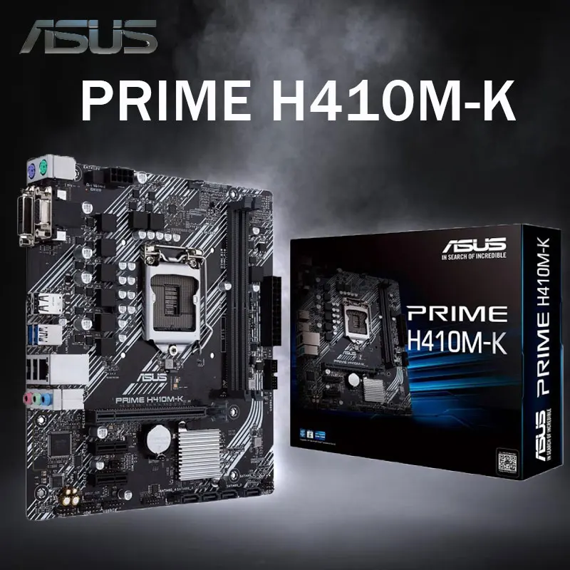Verkaufen Motherboard LGA 1200 10th-Gen CPU ASUS PRIME H410M-K DDR4 64Gb PCI-E 3,0 USB 3,2 4xSATA3 D-Sub DVI COM Mainboard Desktop Intel H410 Neue