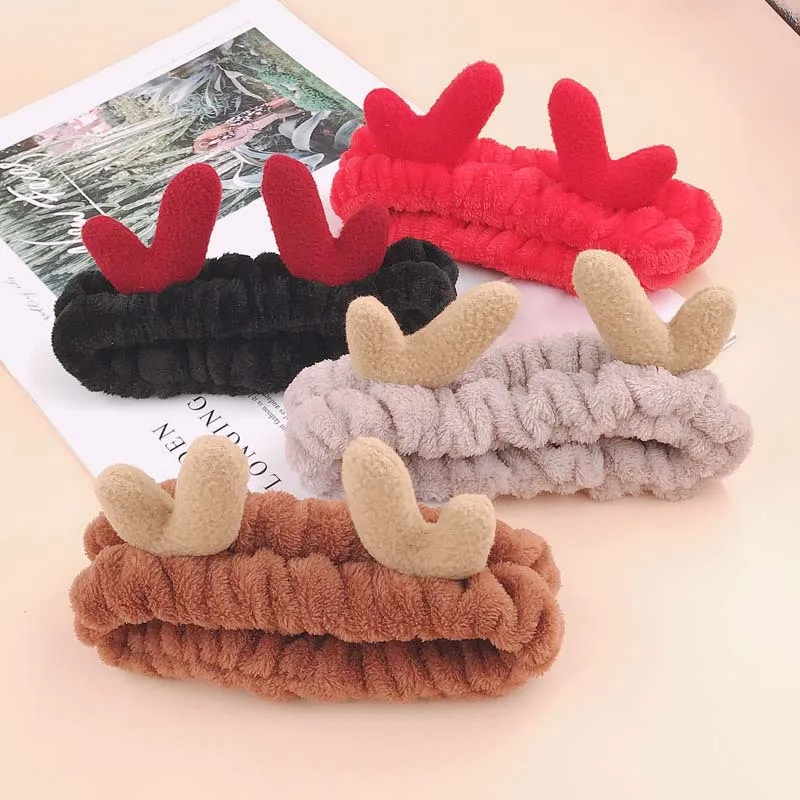 Повязка на голову женская из кораллового флиса с оленем| |