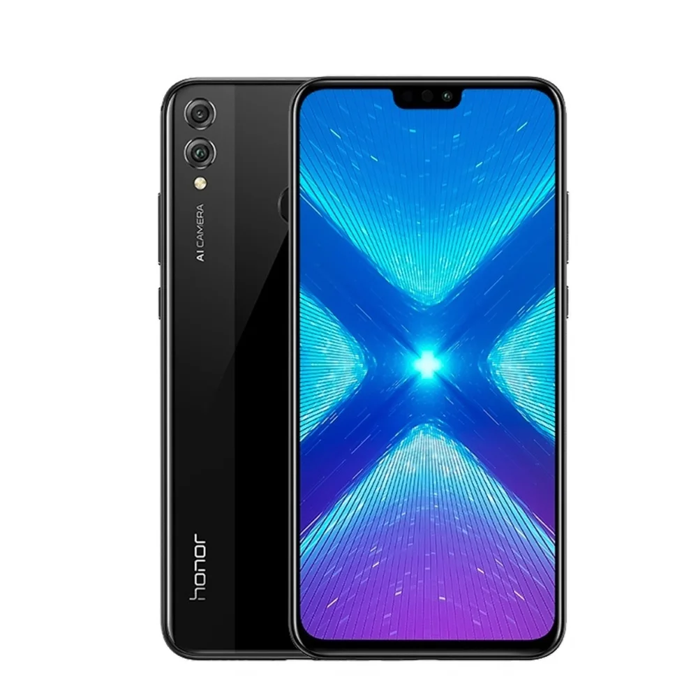 Глобальная версия Honor 8X, мобильный телефон, Безель, 6,5 дюймов, 4 Гб, 128 ГБ, Восьмиядерный, 20 МП, 3750 мА/ч, отпечаток пальца, Android 8,1