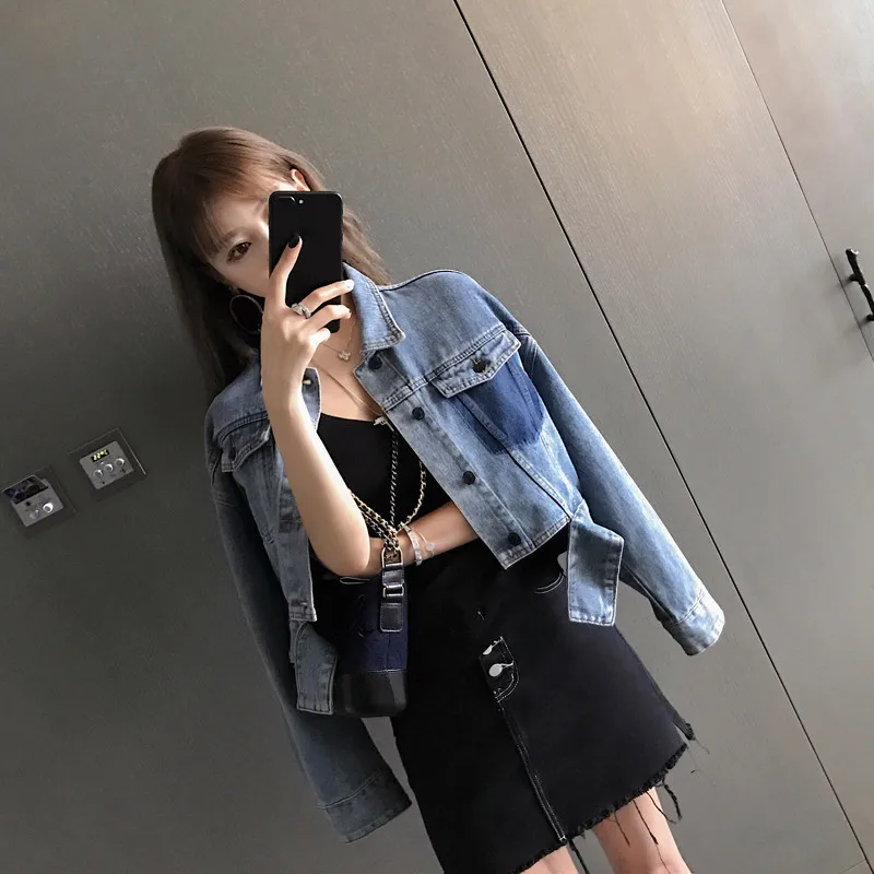 Denim2019 осенне-зимние куртки для женщин белая с длинным рукавом винтажная