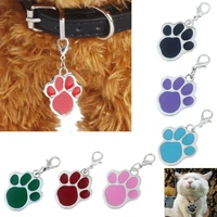 paw dog puppy cat anti lost id name tags collar pendant charm pet accessories