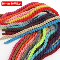 17 colors 10 meters colorful cotton rope 10mm round thick high strength woven rope for handbag craft home decorative accessories