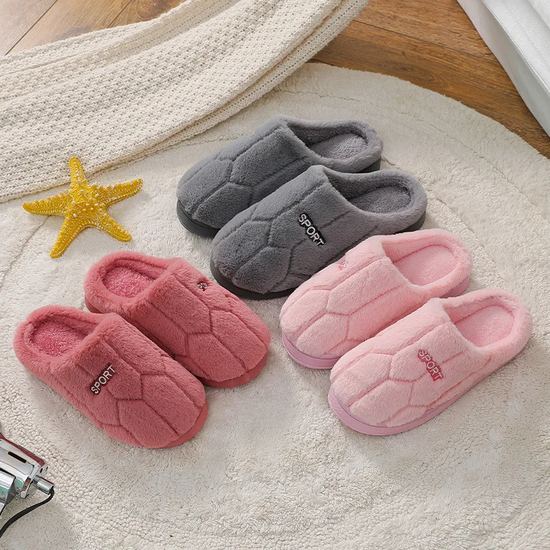 Winter Warm Home Women Slippers House Plush Soft Cotton Slippers Non-slip Men Shoes Indoor Bedroom Slides Lovers Couples