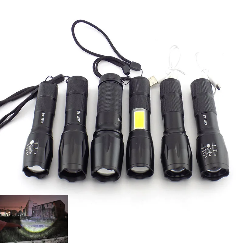 

T6 L2 LED Flashlight Super Bright Torcia Torchlight Flash Light Torch Lamp Lanterna 18650 AAA Battery USB Tactical For Hiking