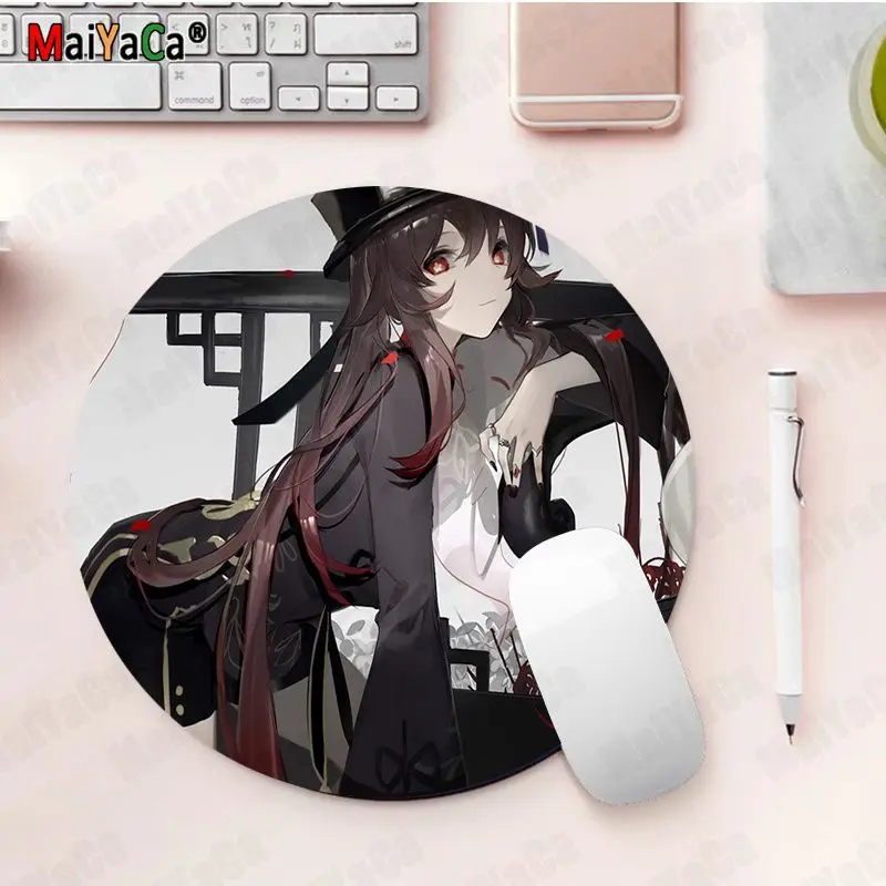

High Quality Hu Tao Genshin Impact Natural Rubber Gaming mousepad Desk Mat Anti-Slip Laptop PC Mice Pad Mat gaming Mousepad