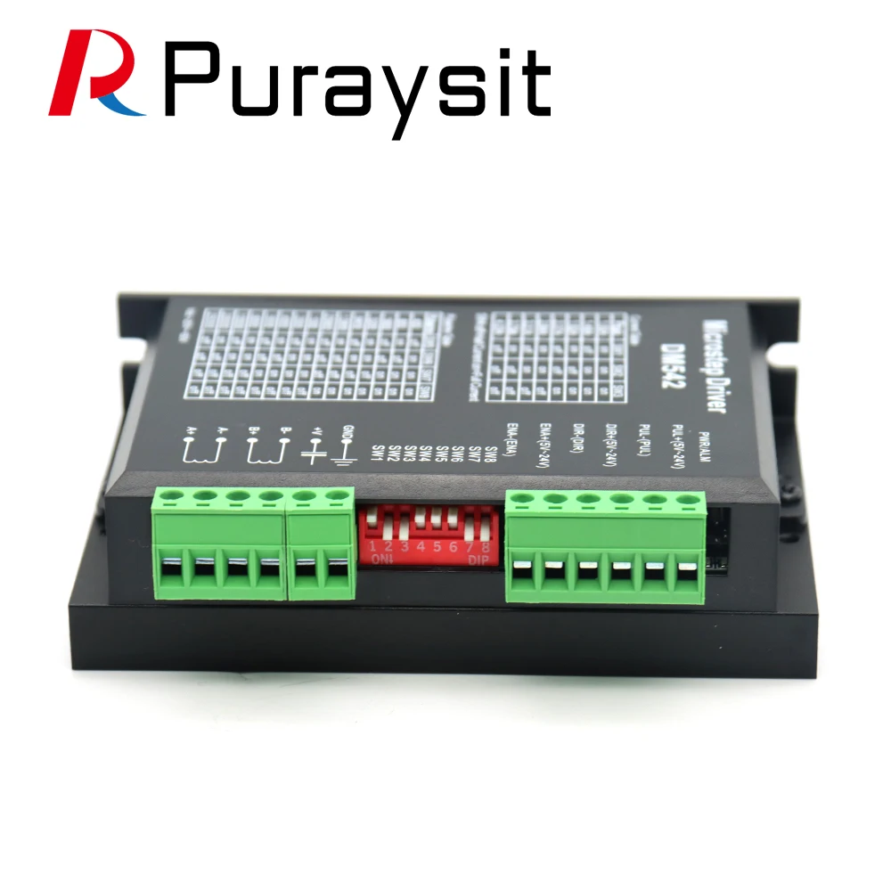 Фото Puraysit Puraysit DM542 Контроллер шагового двигателя, 2-фазный цифровой драйвер шагового двигателя, максимальное напряжение 18-48 В постоянного тока. 4.2А для двигателя серии 57 86 №1