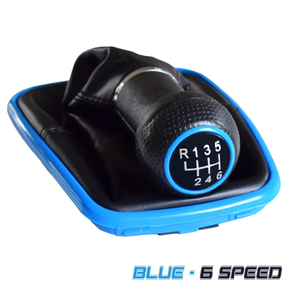 Blue-6Speed 12 мм 5/6 скоростная Автомобильная ручная ручка переключения передач, рычаг переключения передач, кожаный чехол для Volkswagen VW 1999-04 MK4 IV GTI R32 Bora Jetta - Название цвета: Blue-6Speed