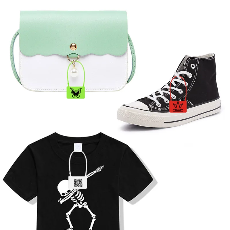 1000 шт Заказные этикетки для одежды одноразовые пластиковые замки защитные