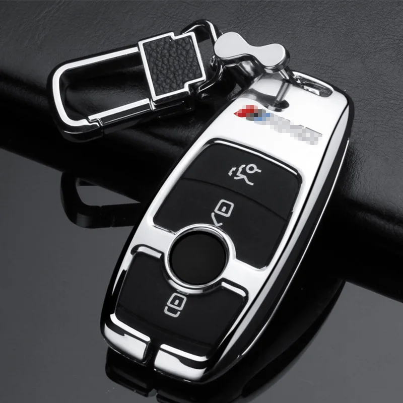 Цинковый сплав, автомобильный брелок, чехол для Mercedes Benz E Class E200L E260 E300L E320L W213 S, аксессуары для стайлинга автомобилей - Название цвета: silver buckle set