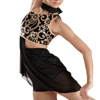 3 piece modern dance outfits ballet contemporary stage dress lyrical performance costumes adult