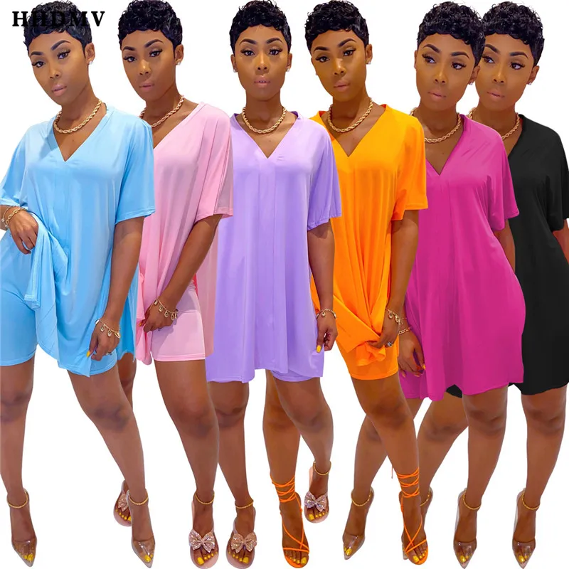 HHDMV 2020 новые летние уличный стиль хип хоп устанавливает короткораструбное V-Neck