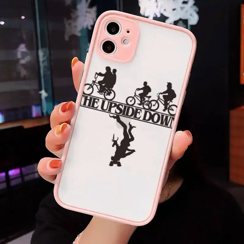 

Stranger Things Phone Case Pink matte transparent For iPhone 7 8 x xs xr 11 12 pro plus max mini Clear Funda