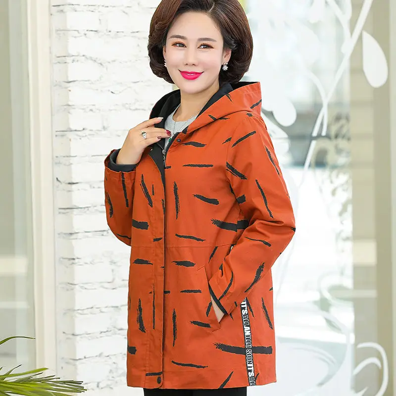 

New 2020 Hot Sales Fashion Middle Age Women Streetwear Solid Coat Causal Windbreaker Female Zippers Basic Loose Jacket W31