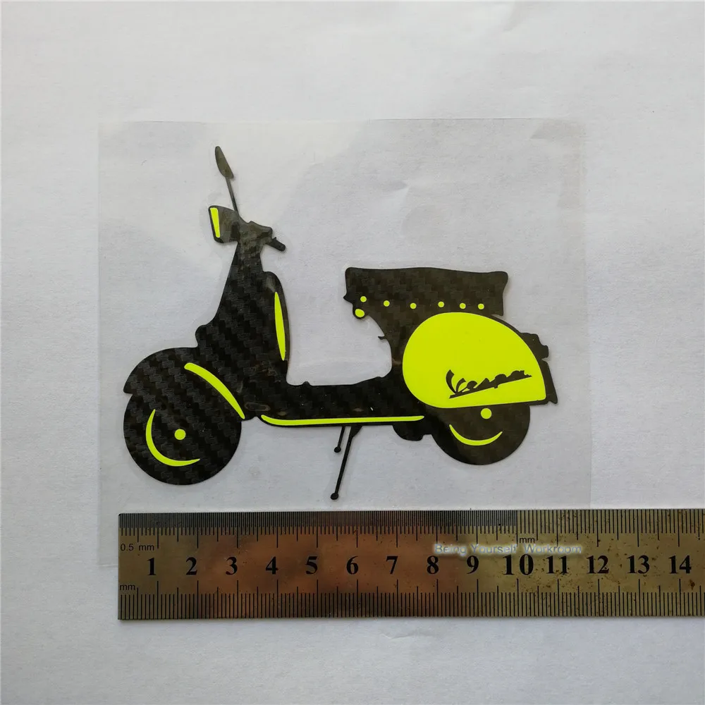 Углеродное волокно мотоциклетные наклейки для Vespa скутера мотоцикл виниловые наклейки Гонки Мотокросс наклейки Супербайк Байк