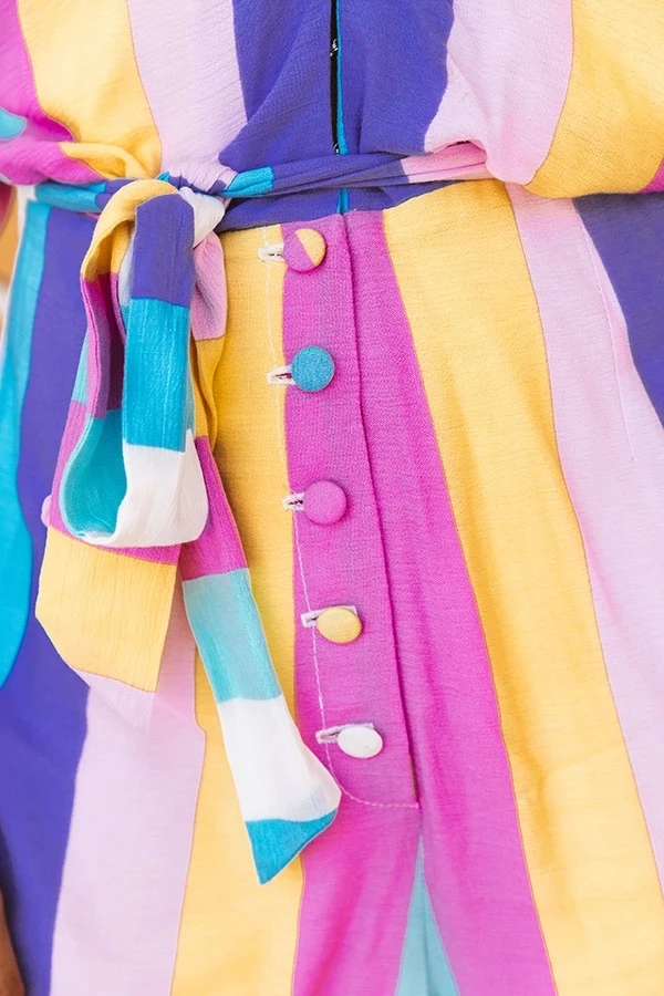 

Striped Lace Up Button Jumpsuit Women Summer V Neck High Waist Sexy Jumpsuit Women Beach Style Casual Bohemian Short Romper lady