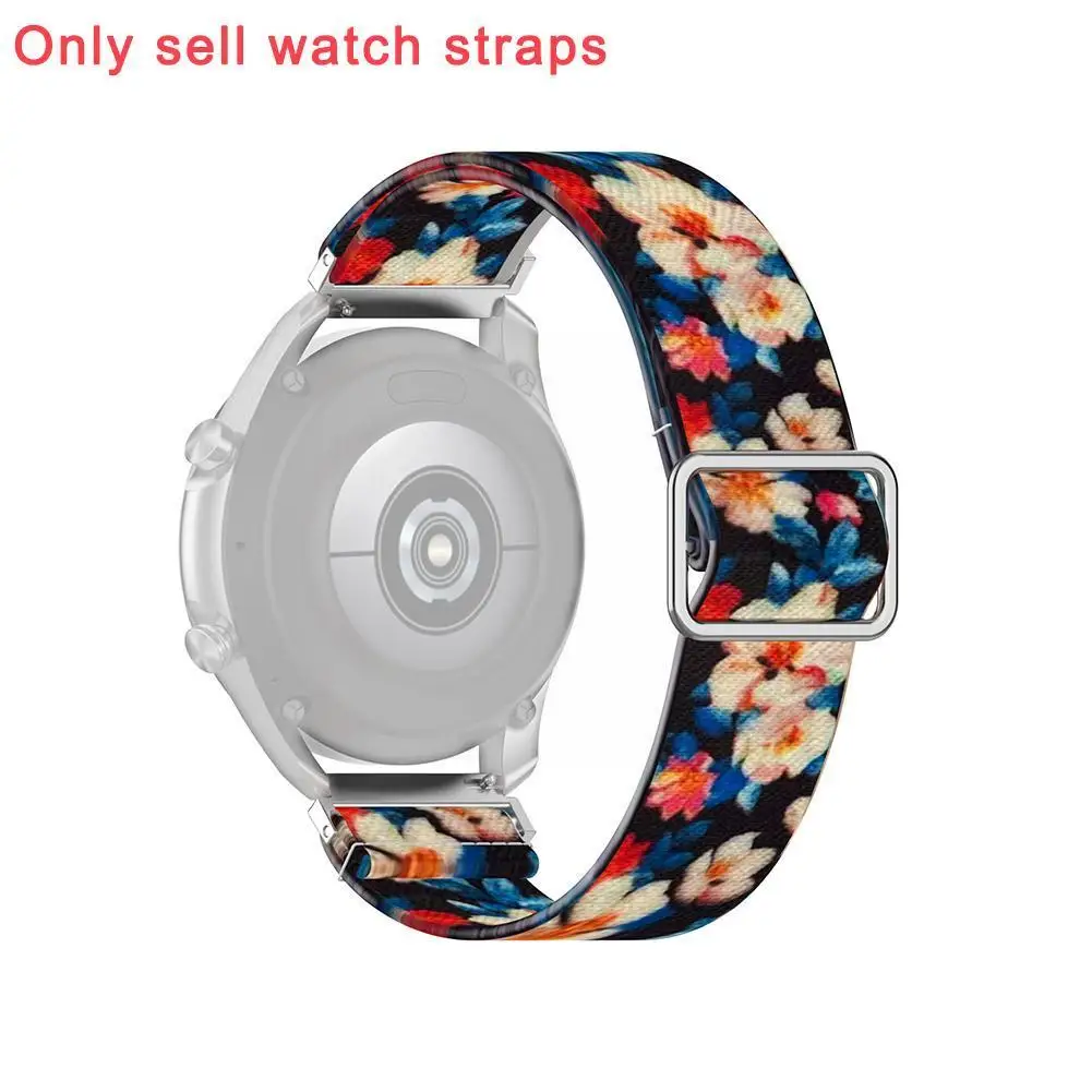 Adjustable Watch Strap For Galaxy Watch Huawei Watch Xiaomi Watch Replacement Elastic Moto Lg Strap Printed Woven Wristband B5C1