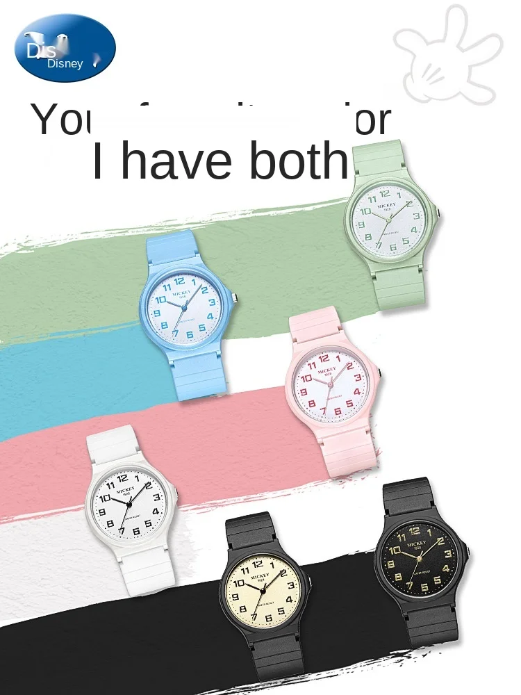 

Детские часы Disney, простые водонепроницаемые электронные часы для девочек младшей и старшей школы, с отображением времени