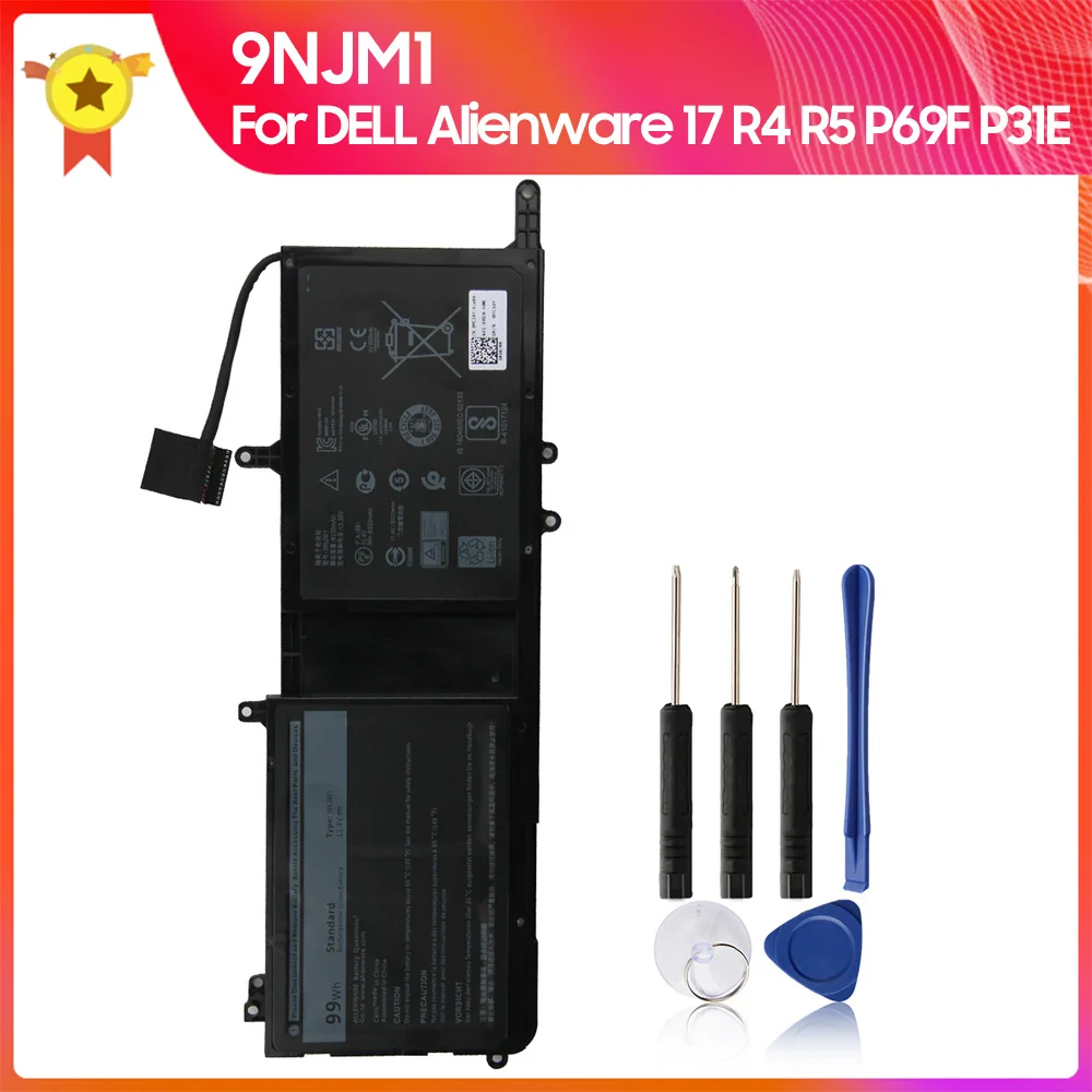 

Original Replacement Battery 9NJM1 For Dell Alienware 15 R3 17 R4 Series Notebook HF250 0546FF 0HF2500 HF250 MG2YH 44T2R