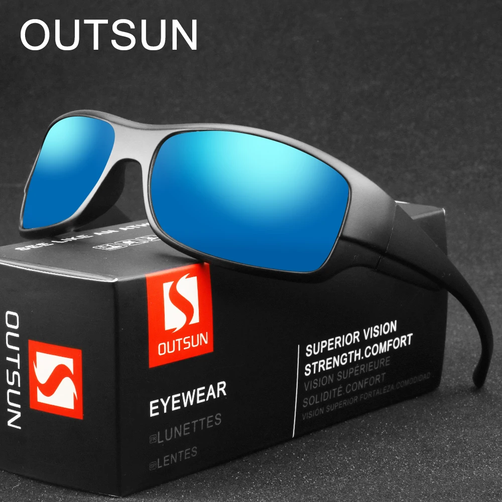 Солнцезащитные очки OUTSUN для мужчин и женщин UV-400, поляризационные, в чёрной оправе, для вождения