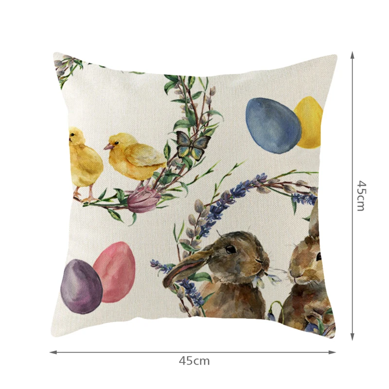 

45x45 Cute Animal New Year Gift Style Linen Cushion Cover for Bed Pillows Cases for Sofa Covers for Living Home Decoration