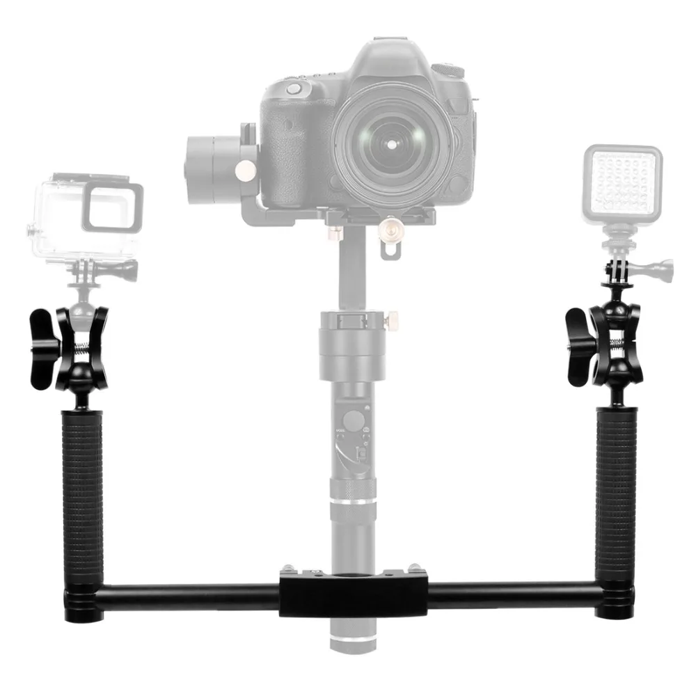 Двойной Ручной Стабилизатор рукоятки для DJI Ronin S для zhi yun Crane2 Pro Gimbal SLR держатель камеры с зажимами-бабочками адаптер