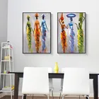 Абстрактная африканская Женская Настенная картина на холсте Современная красочная поп-арт Печать на холсте настенные постеры и принты для гостиной