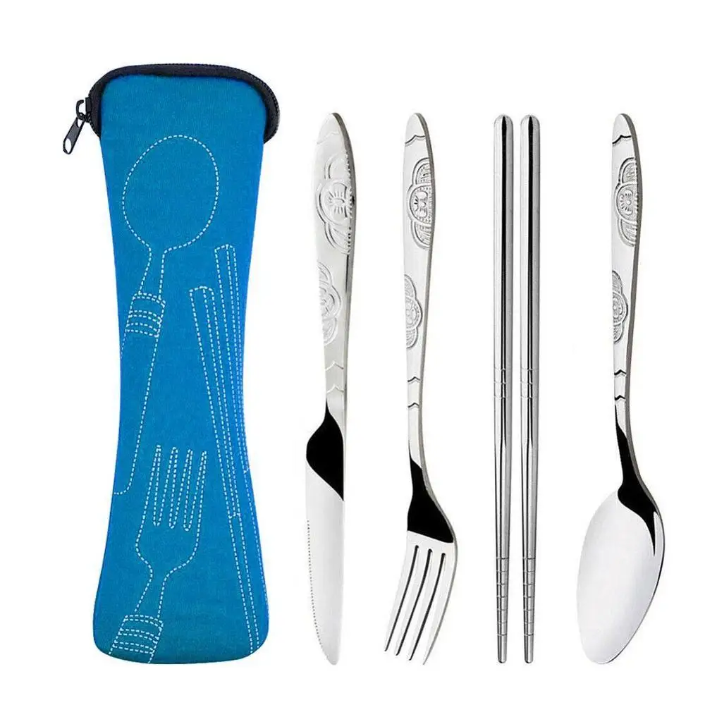4 шт./компл. вилка из нержавеющей стали ложка палочки для еды портативные походные