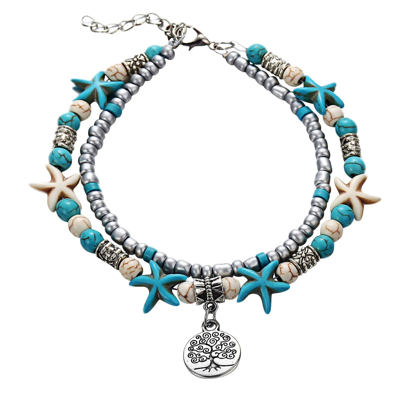 

Sea Turtle Starfish Beach Shell Anklet Foot Chain Anklets Bracelet For Women Boho Barefoot Sandals Bracelets Fashion Jewelry R5