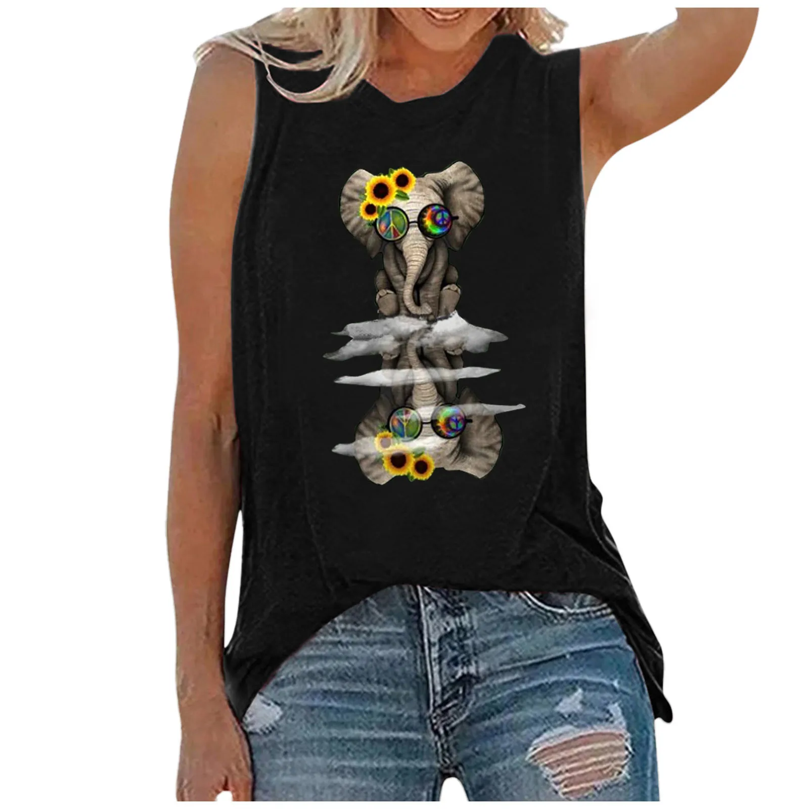 

T Shirt Women Vintage Crop Teens For Girls Debardeur Haut Femme Sans Manche Tops Plus Sized Girls Summer