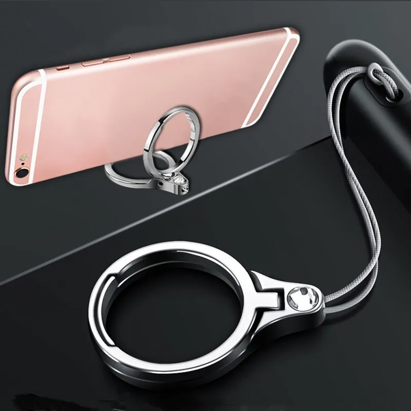 1pc metal lanyard for keys phones strap universal keycord lanyards finger mobile holder stand accessories for iphone 8 plus 7 6s free global shipping
