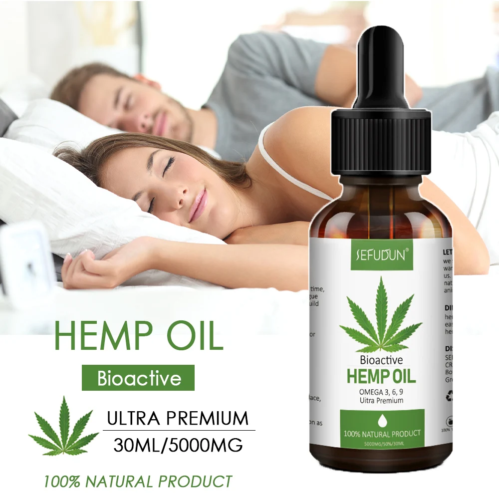 

30ML 100% Premium Prue Hemp essential Oil 5000mg effective bio drop for Skin care and Relief Pain anti-anxiety and sleep better