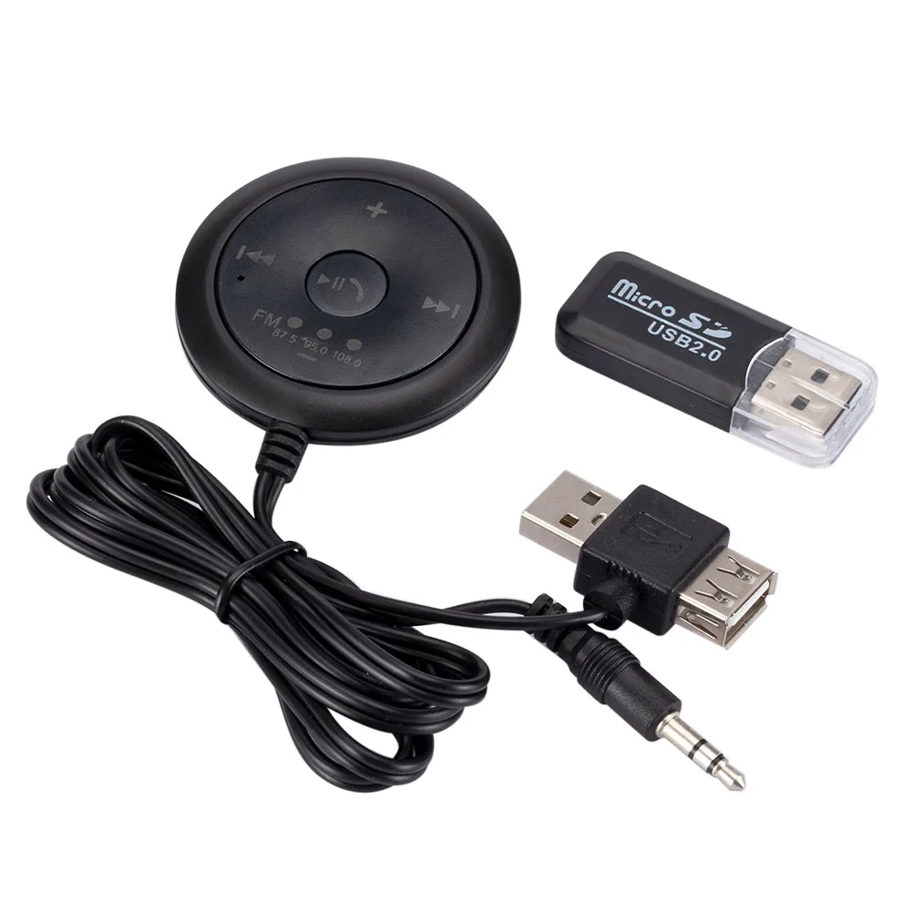 

AUX-in Bluetooth-compatible Wireless Receiver & Transmitter Adapter FM For Car Stereo Audio Hands-free Support AUX USB with Mic