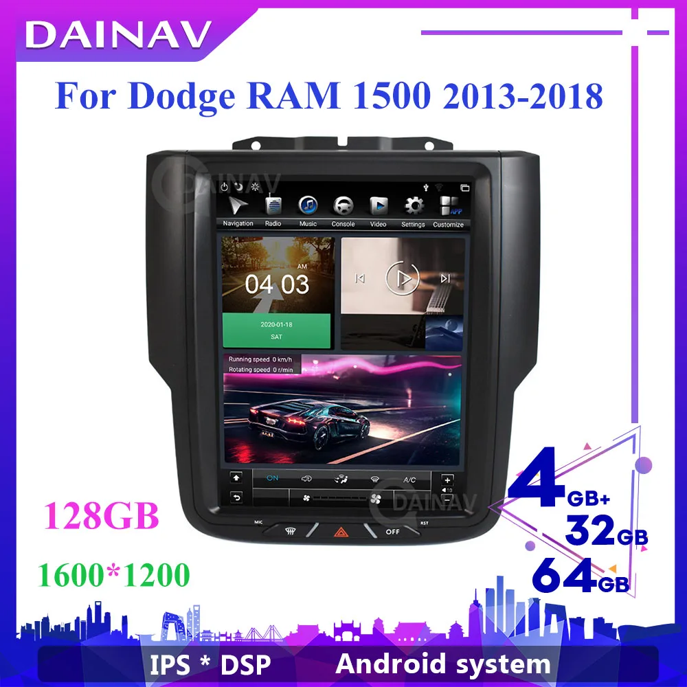 PX6 1200*1600Vertical Screen 2 Din Android Car Radio For Dodge RAM 1500 2013-2018 Car Stereo Autoradio Auto Audio GPS Navigation