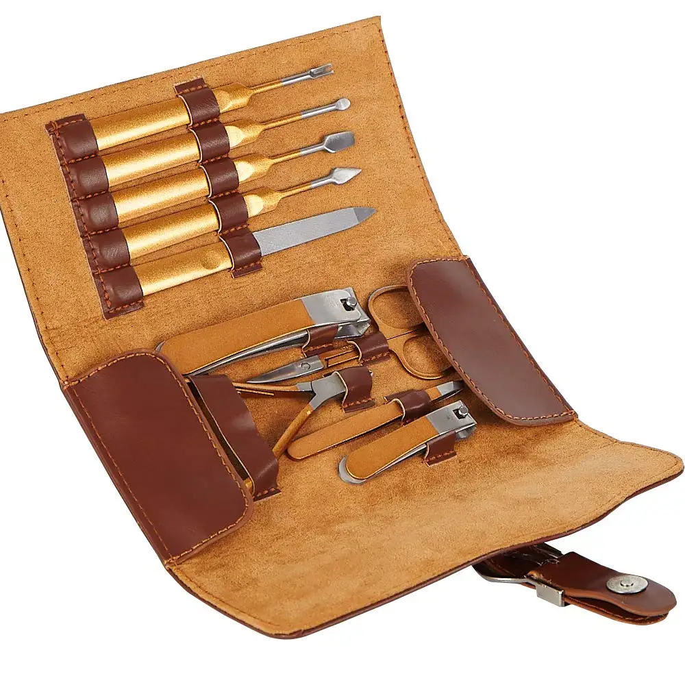 10 шт. маникюрный набор из натуральной кожи для ухода за ногтями Персональный