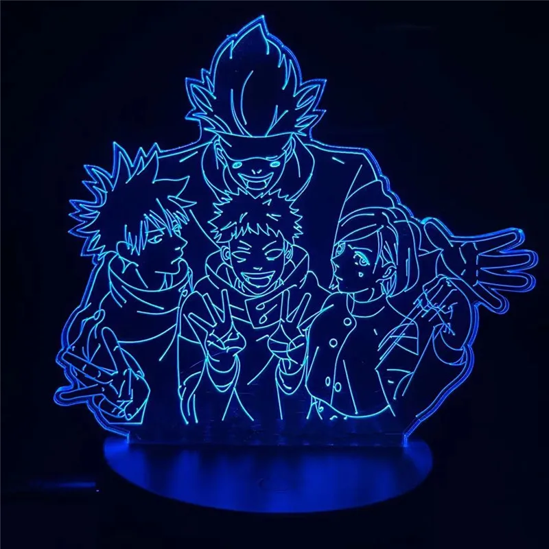 

Anime Lamp 3D Satoru Gojo Team Colorful Light Jujutsu Kaisen Led Night Light for Birthday Gift Room Decoration Lamp
