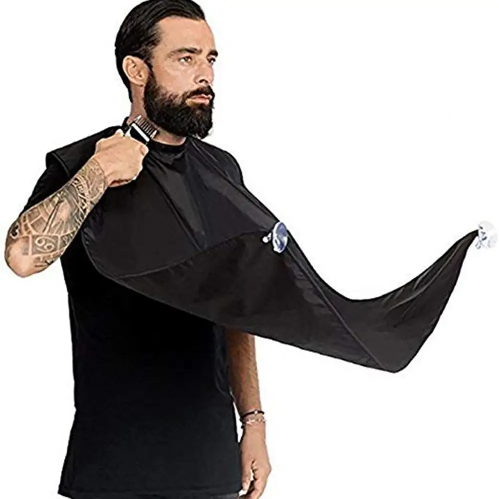 Унисекс волосы для лица Борода бритье стрижка фартук многоразовые усы накидка