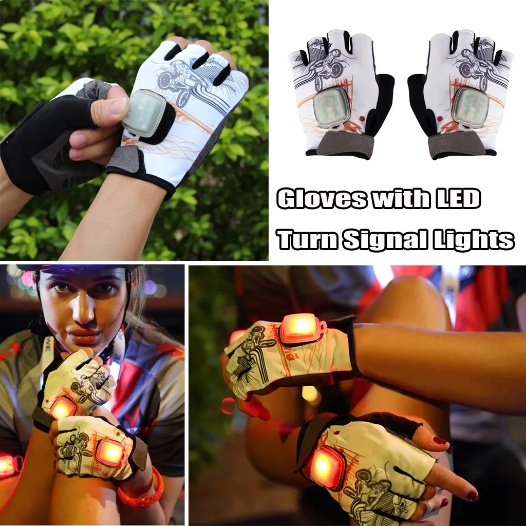 Портативные велосипедные перчатки со светодиодной подсветкой сигнал поворота