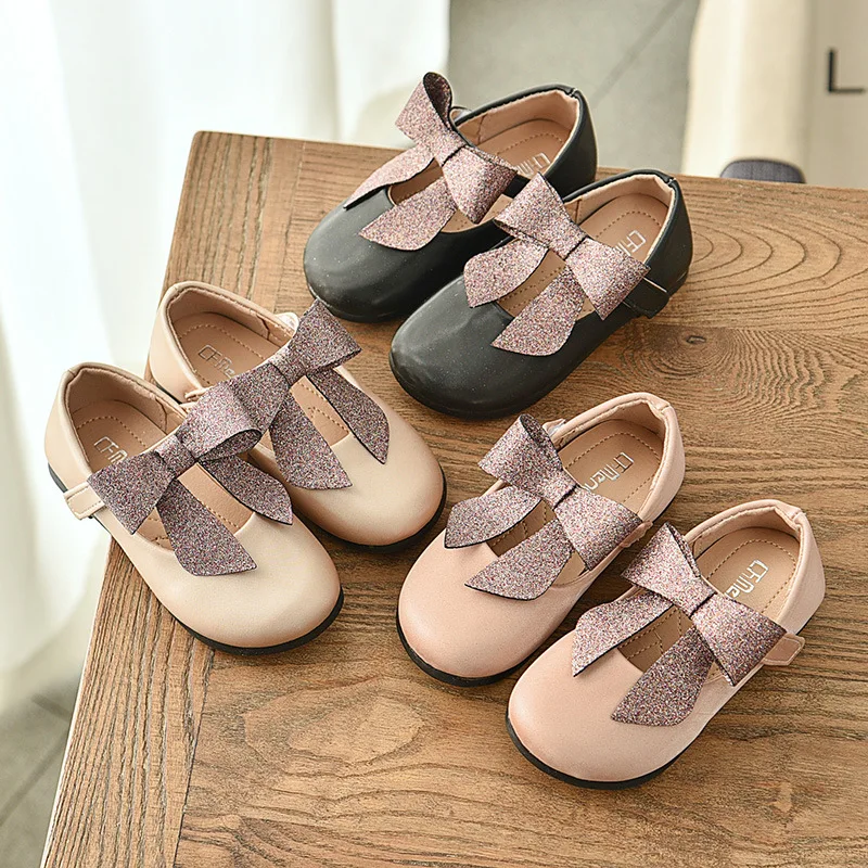 

Fashion Girls Princess Shoes Casual Sweet Butterfly-knot Soft Flats For Kids Girl Bowtie Flats Toddler Baby Shoes Spring Summer