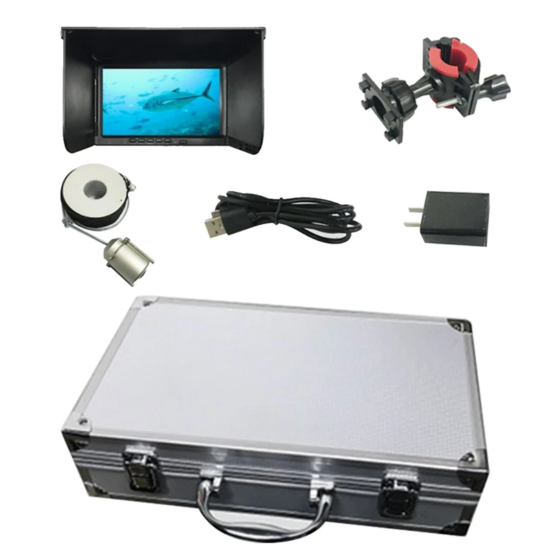 Купить Видеокамера для подводной рыбалки рыболокатор IP68 Водонепроницаемая 12 светодиодов вращающаяся на 360 градусов панорамная камера наблюдения