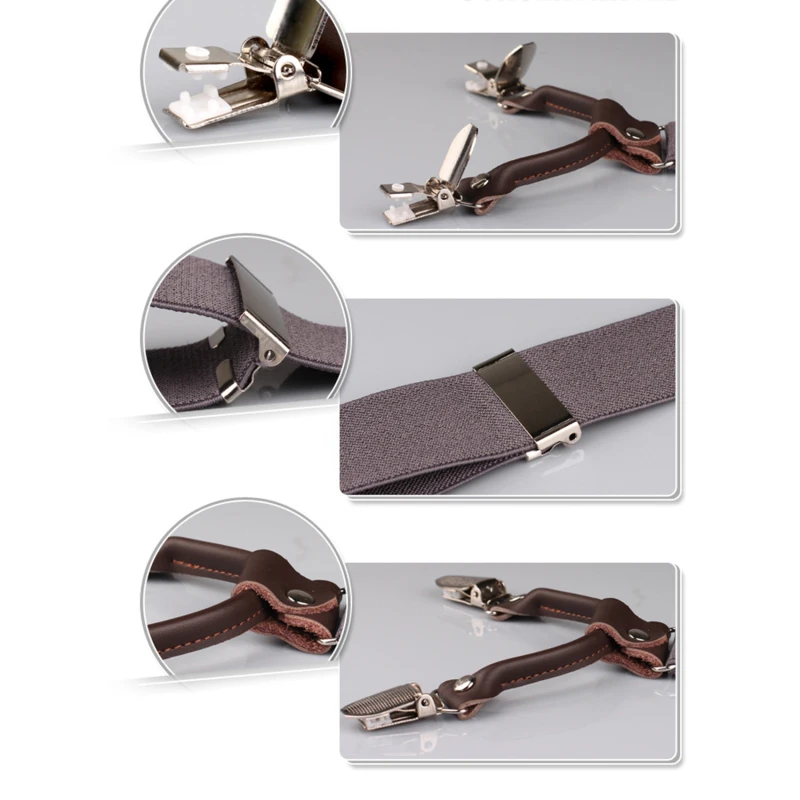 

Red Suspenders Men Classic Pants Strap Y Back 120cm Casual Retro Trouser Braces 6 Clips Elastic Male Suspender Belt