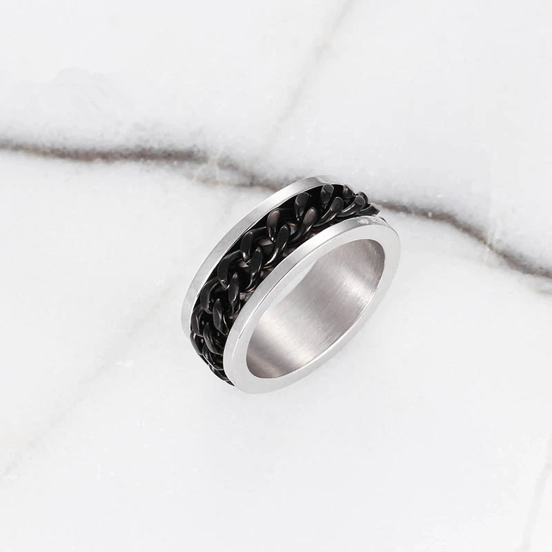 Унисекс черное крутое круглое кольцо модное Золотое ювелирное изделие