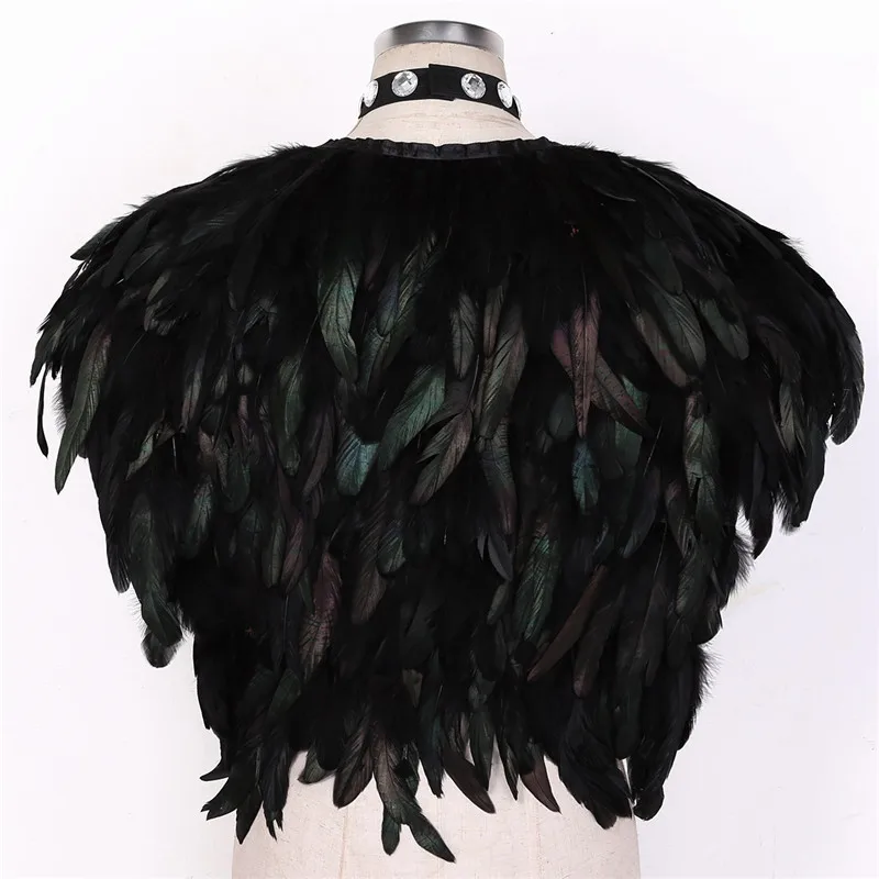 Женский маскарадный Топ без рукавов короткий жакет болеро с перьями блестящие