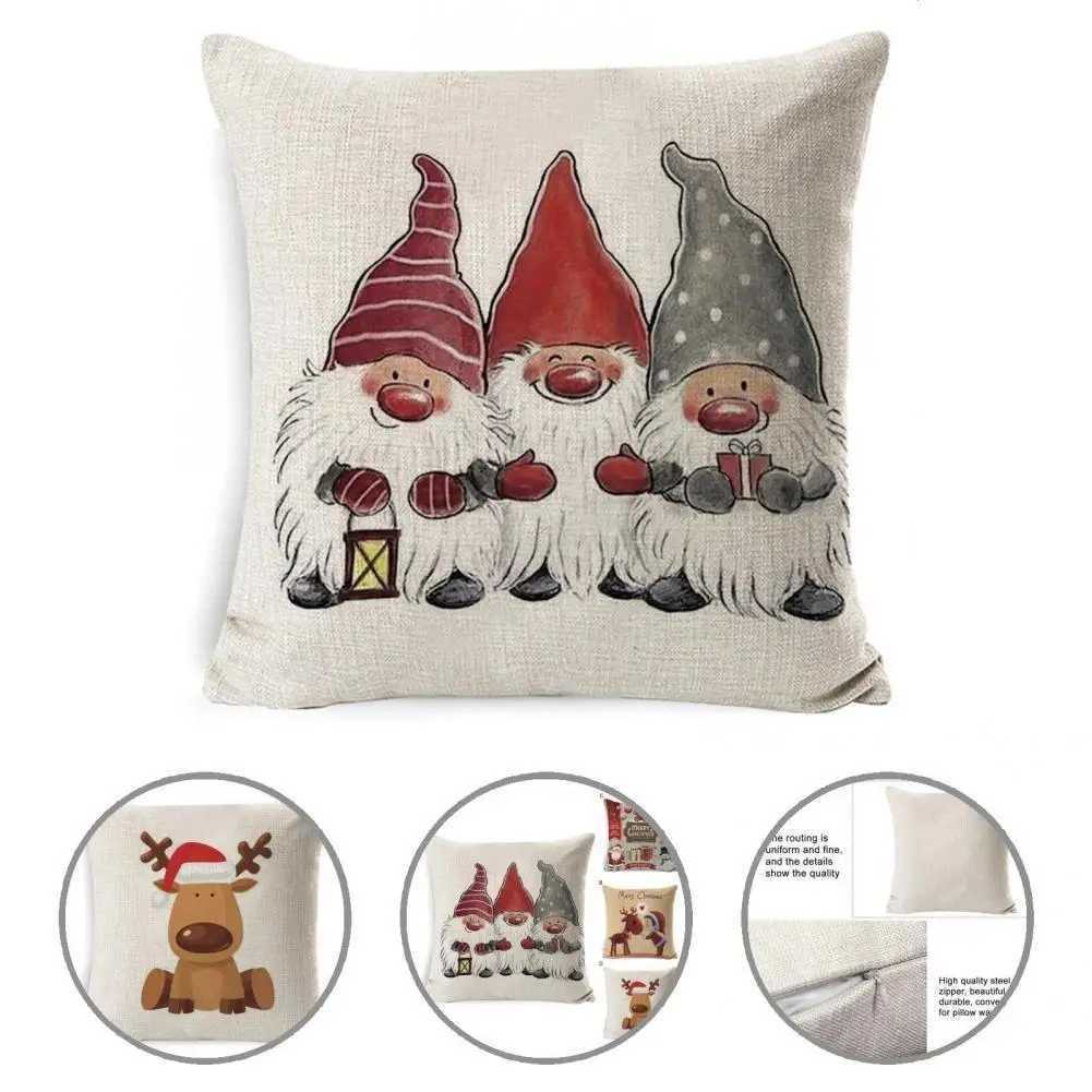 

Дышащая льняная подушка в рождественском стиле с Санта-Клаусом
