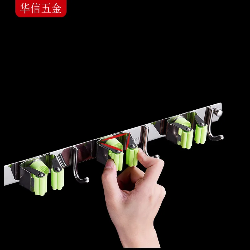 Высококачественная настенная бесшовная зажим с крючком для швабры оптовая