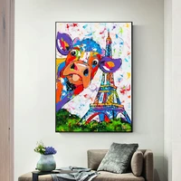 abstract cow canvas paintings on the wall art posters and prints vrolijk schilderij wall decorative pictures home decor no frame