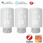 Умный привод радиатора Tuya ZigBee 3,0, программируемый термостатический клапан радиатора, регулятор температуры, установка 2 МТТ с Alexa