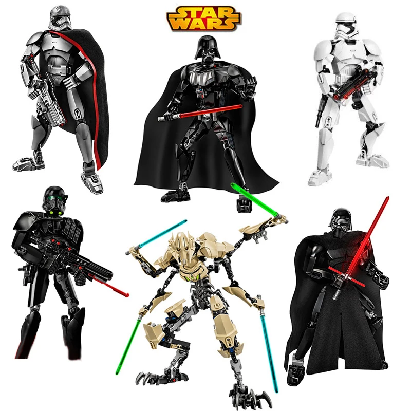 

Star Wars Buildable Figure Stormtrooper Darth Vader Kylo Ren Chewbacca Boba Jango Fett General Grievou Action Figure Toy For Kid