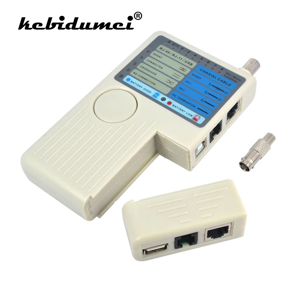 Тестер сетевого кабеля kebidumei RJ11 RJ45 USB BNC LAN 4 в 1 пульт дистанционного управления для