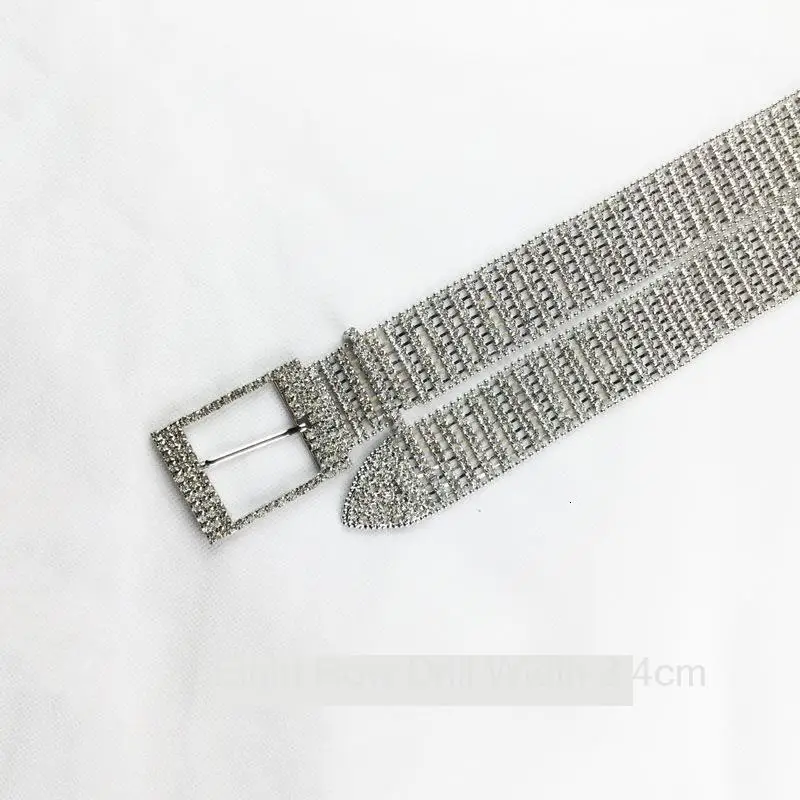 rows of drill Silver Модные блестящие бриллианты золотые ремни для женщин Роскошные дамы горный хрусталь ремень алмаз серебряные женские ремни дамы Новинка - Цвет: rows of drill Silver