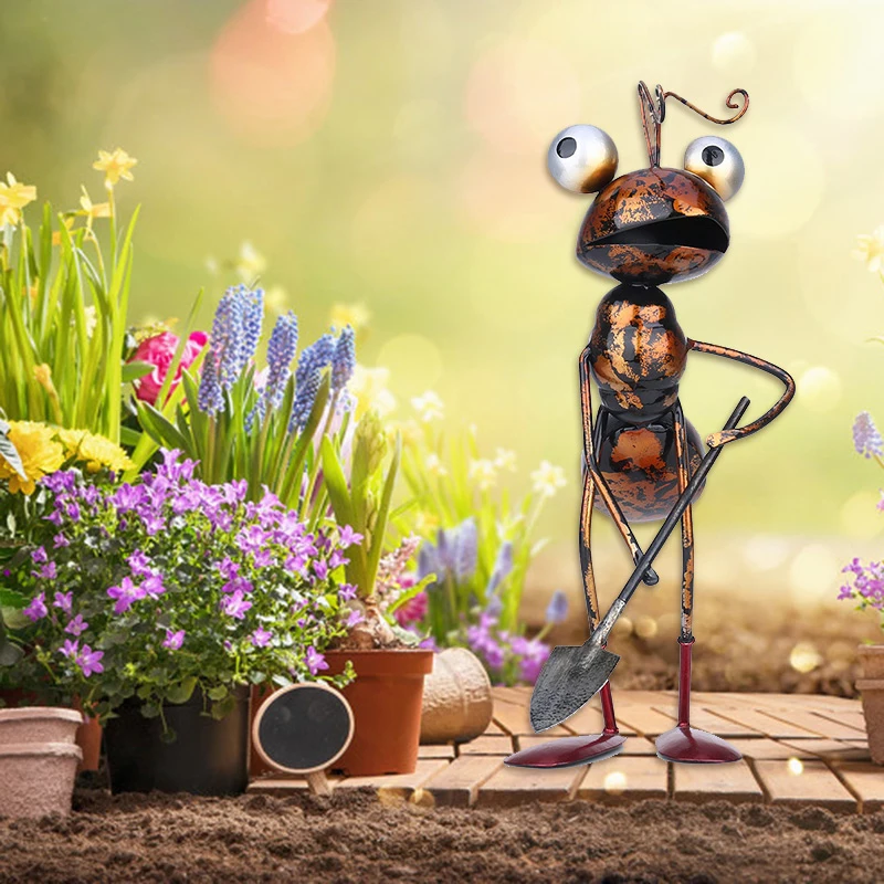 

Ant Succulent Flower Pot Ornaments Innovative Handicraft Metal Home Balcony Garden Lawn Decoration DC120